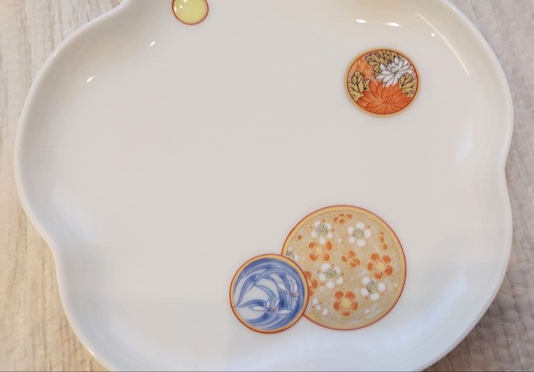 【新品】深川製磁　寿赤絵　トリプレット　緋(AKE)　3枚セット　宮内庁御用達