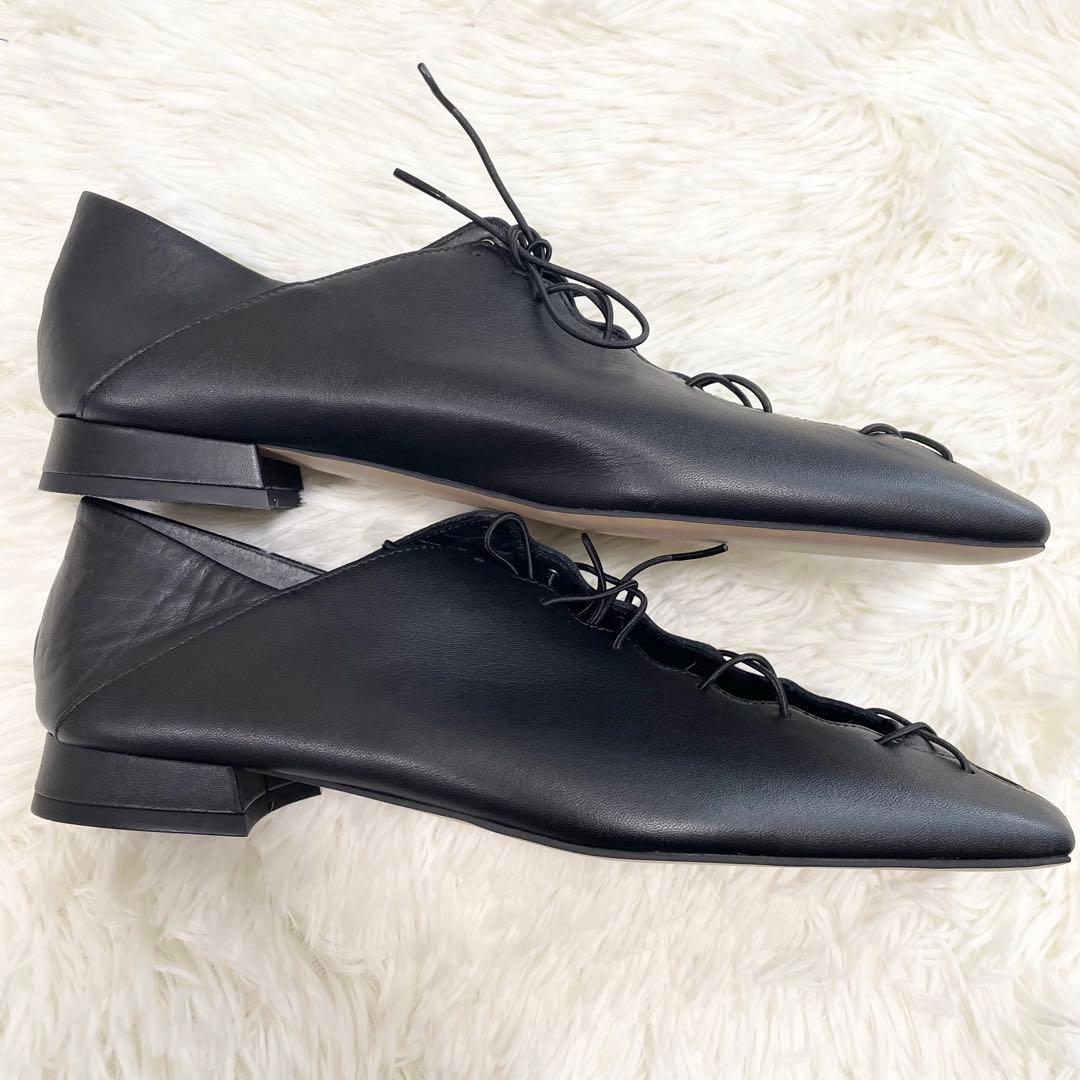 【未使用品】Odette e Odile ウェーブカットレースアップ フラット