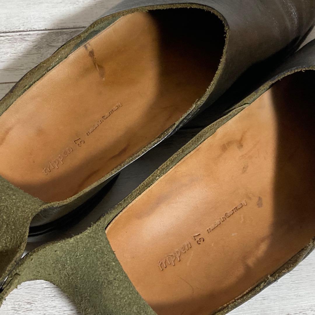 トリッペン　フラットシューズ アンクルストラップ　PAN パン　37　レザー