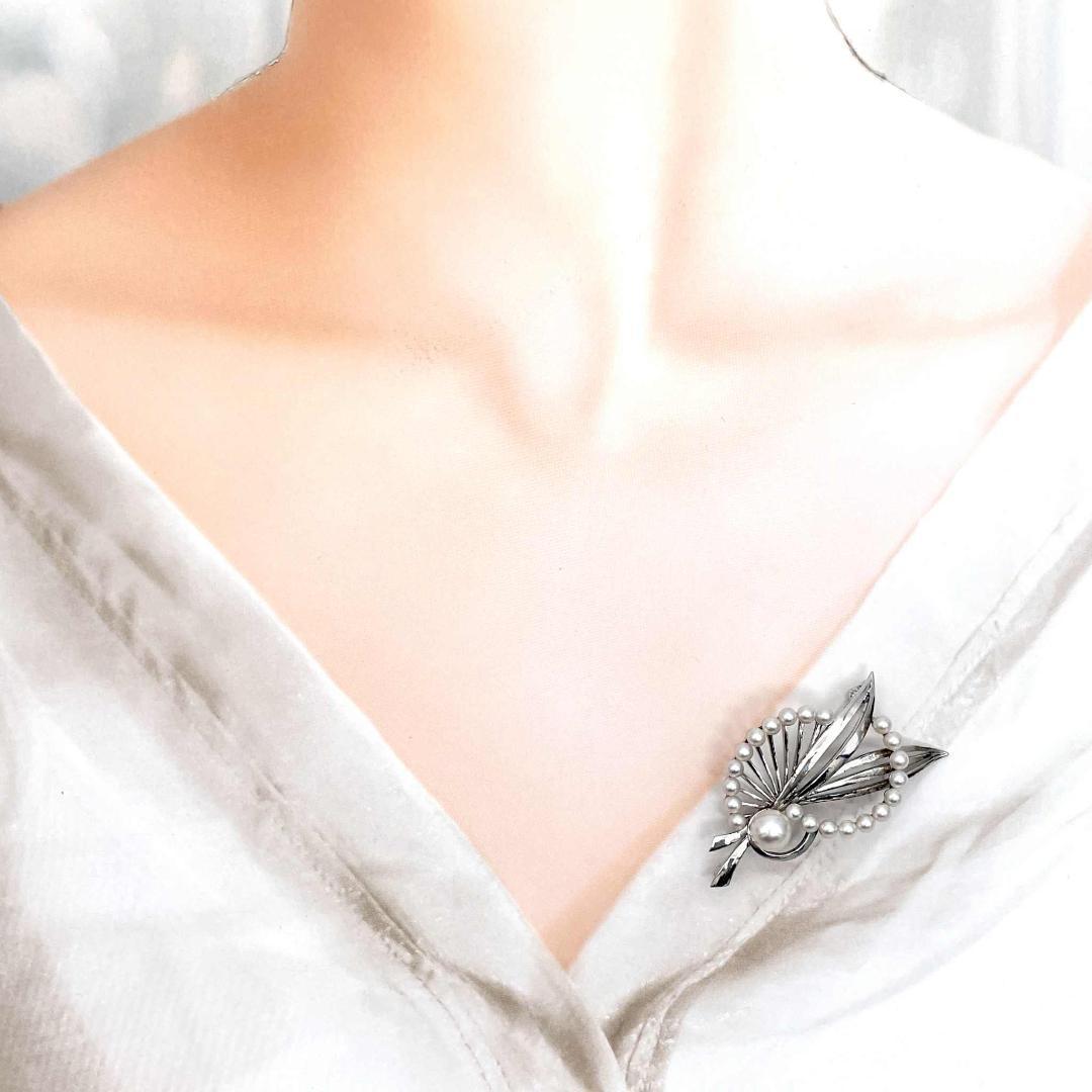 ミキモト パール7.4mm 3.0-3.5mm ブローチ SV925 シルバー