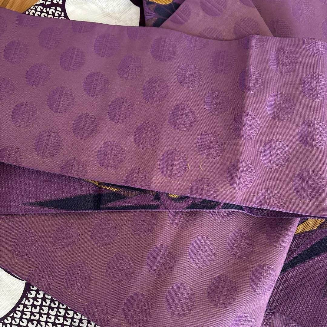 新品未使用☆浴衣☆綿麻☆朝顔☆帯付き☆大人