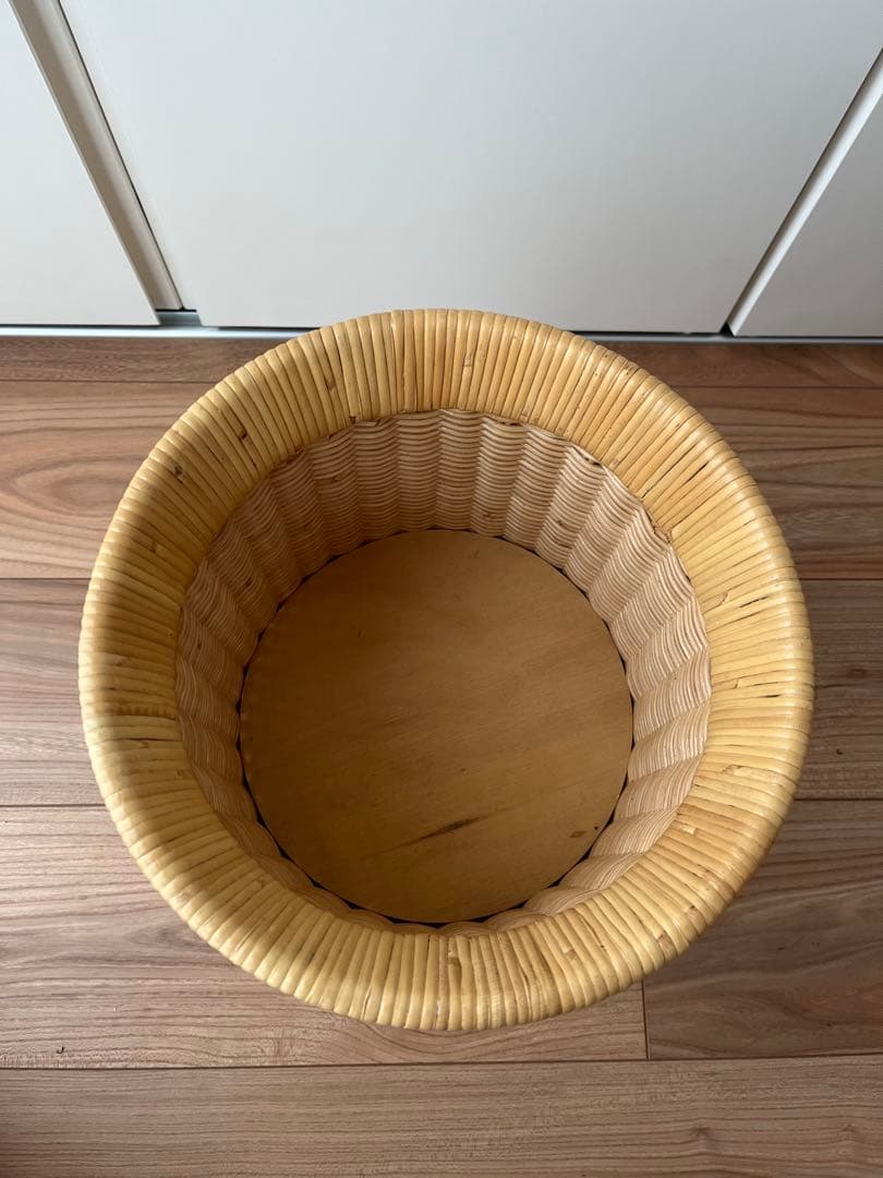 ヤマカワラタン ダストボックス カゴ 籠 山川譲　籐 ゴミ箱 山川ラタン