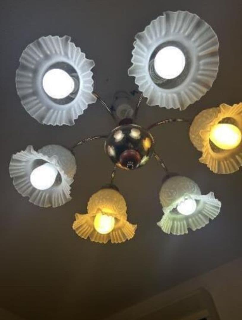 【Wab 】kishima 6灯 シャンデリア 取り付け簡単シーリングライ