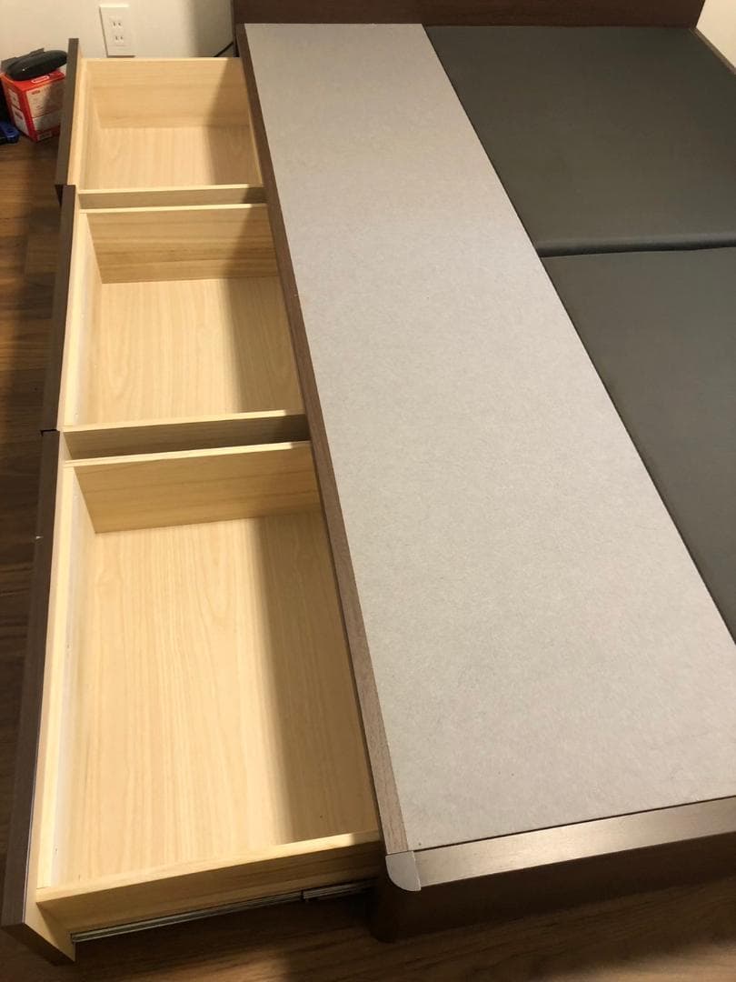 セミダブルベッドフレーム セラーズシェルフ ADR（引出し付）