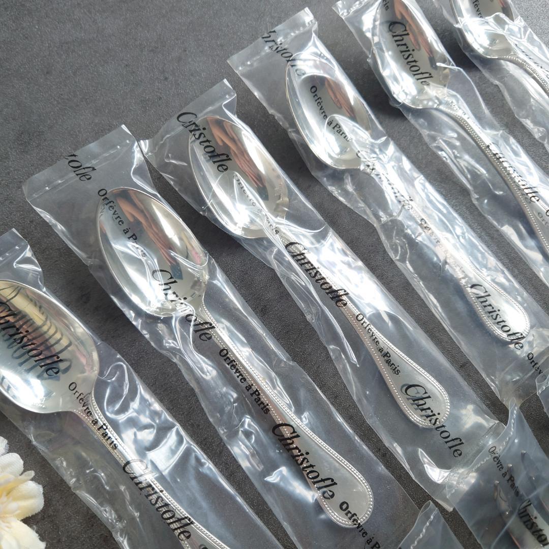 クリストフル パール ケーキフォーク コーヒースプーン 未開封 12点 箱付き
