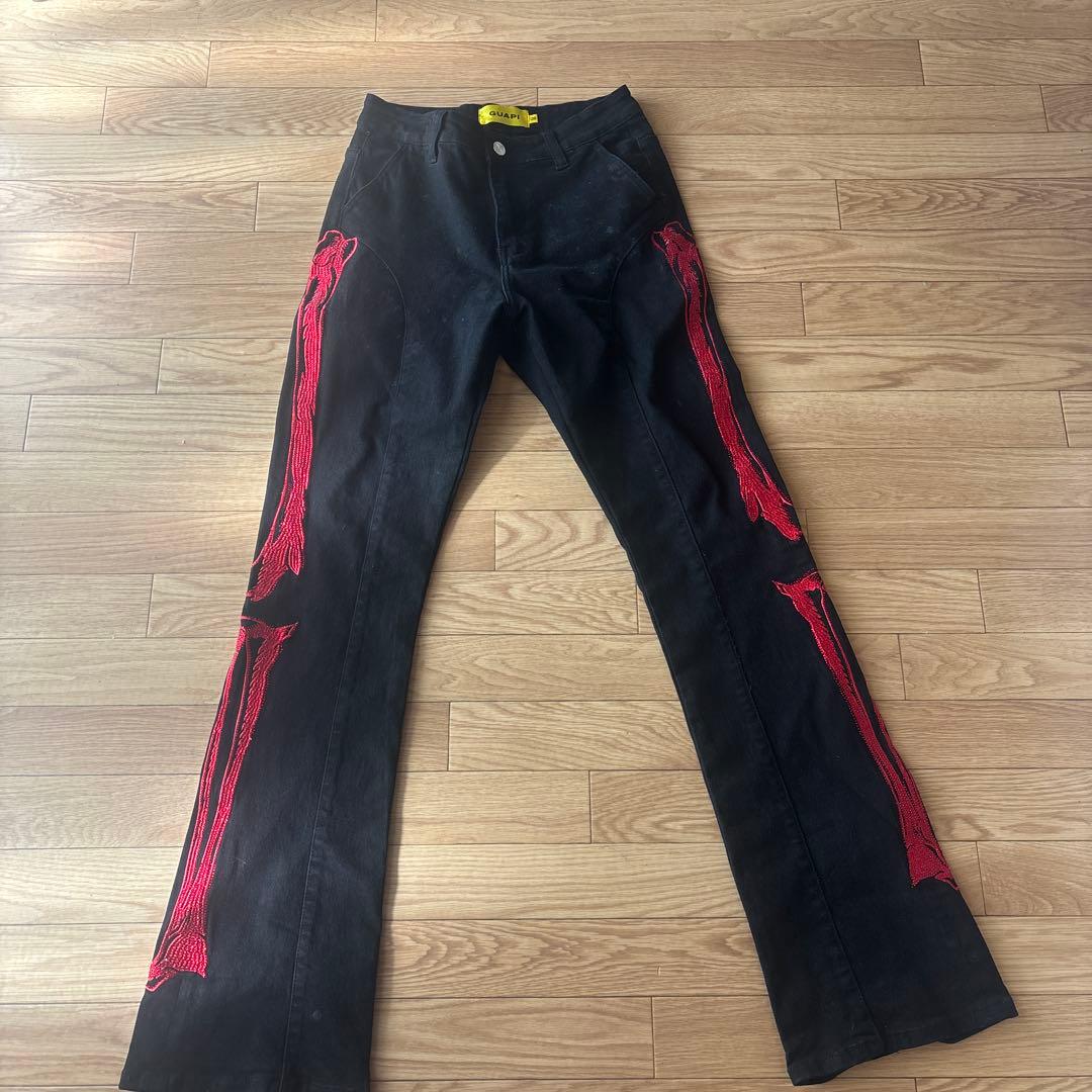 【Good boy】guapi スケルトンフレア パンツ ラインストーン