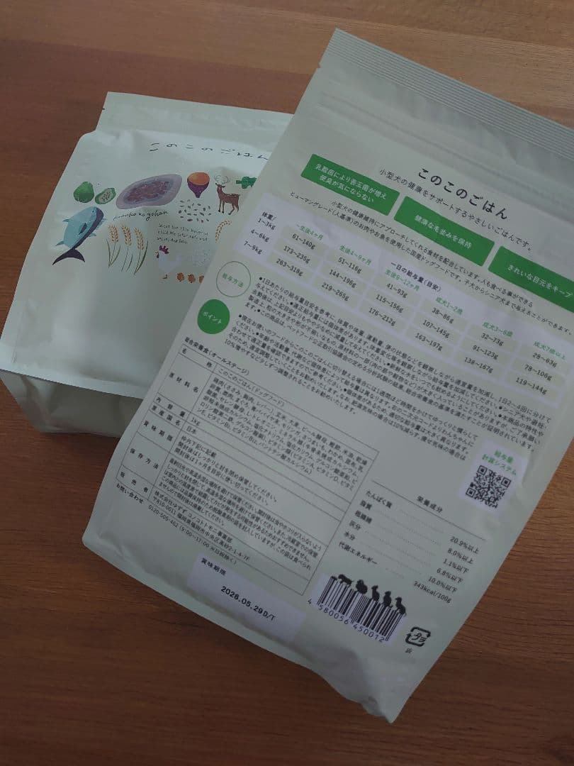 新品　このこのごはん　2袋セット　ドッグフード