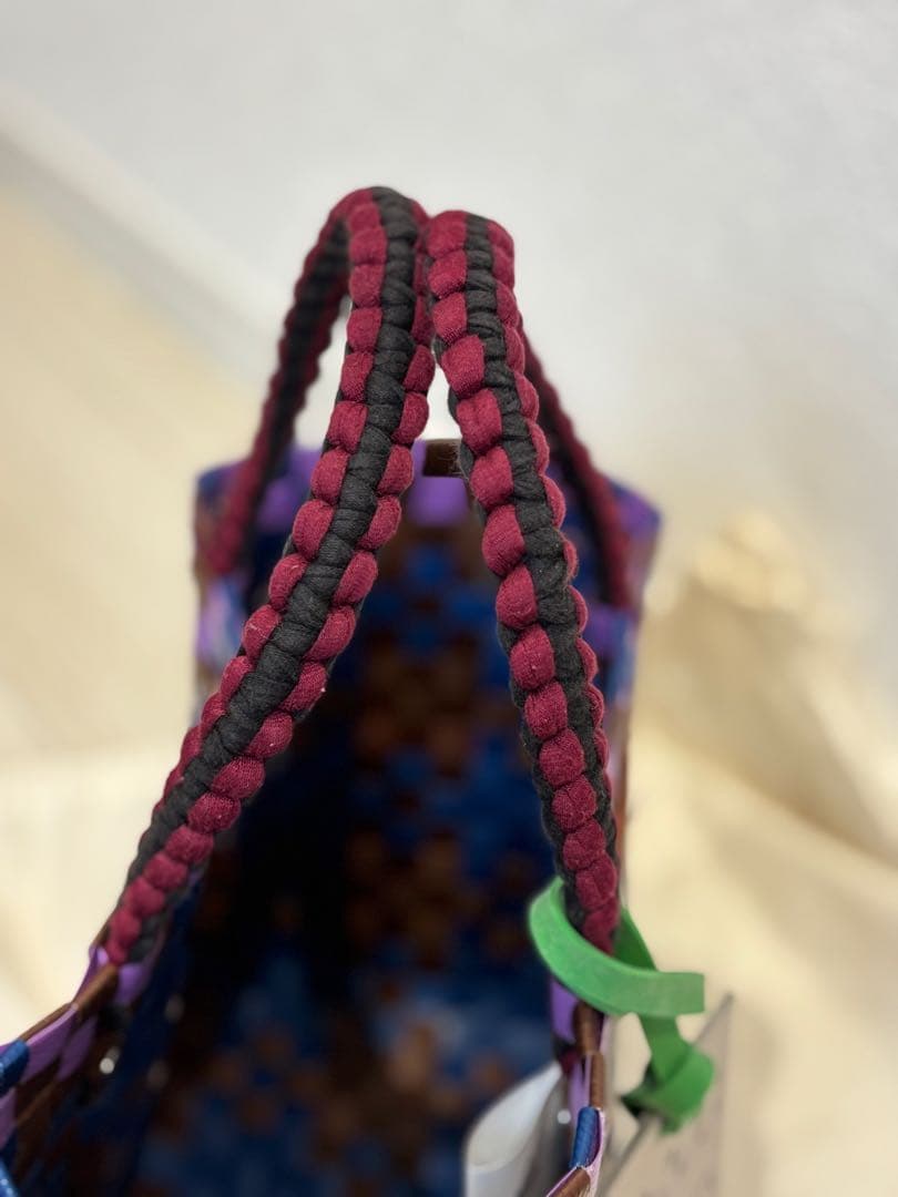MARNI マルニマーケット 超美品 かごバッグ 茶X青X紫
