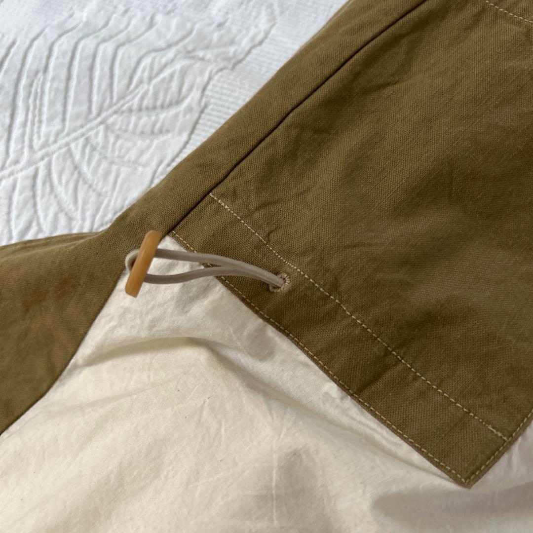 45R . 2way ミリタリーロングコート フリーサイズ　カーキ色