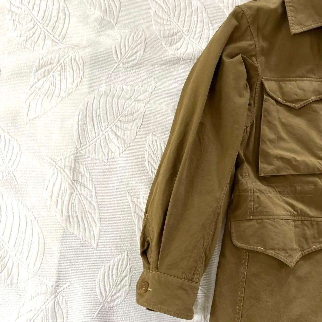 45R . 2way ミリタリーロングコート フリーサイズ　カーキ色