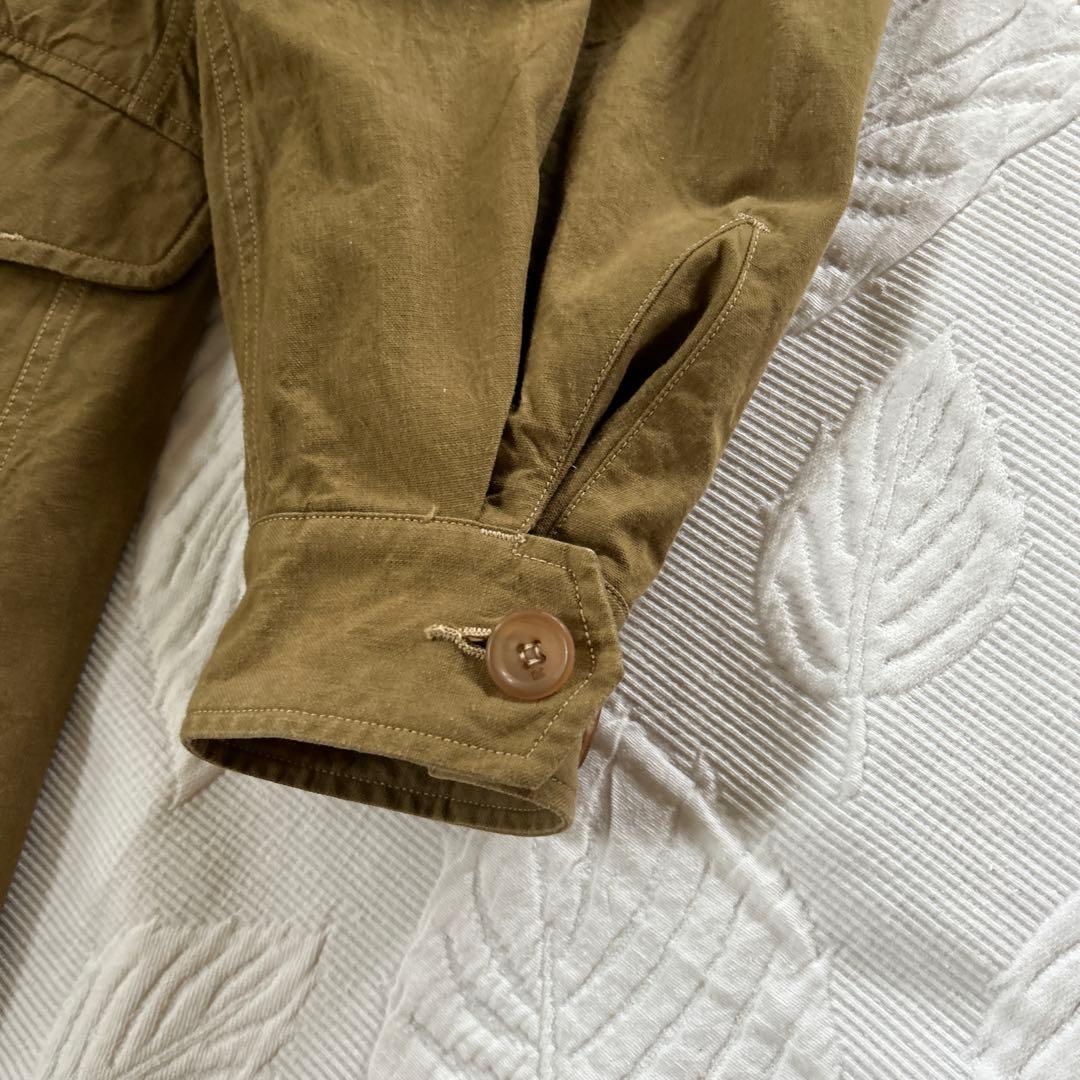 45R . 2way ミリタリーロングコート フリーサイズ　カーキ色