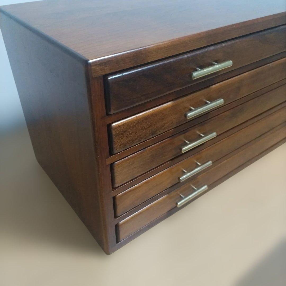 木製引き出し式ペン収納ボックス 6段