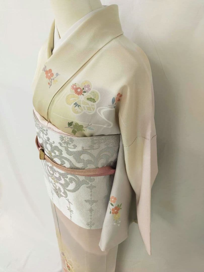 美品　正絹袷　手描き友禅訪問着単品