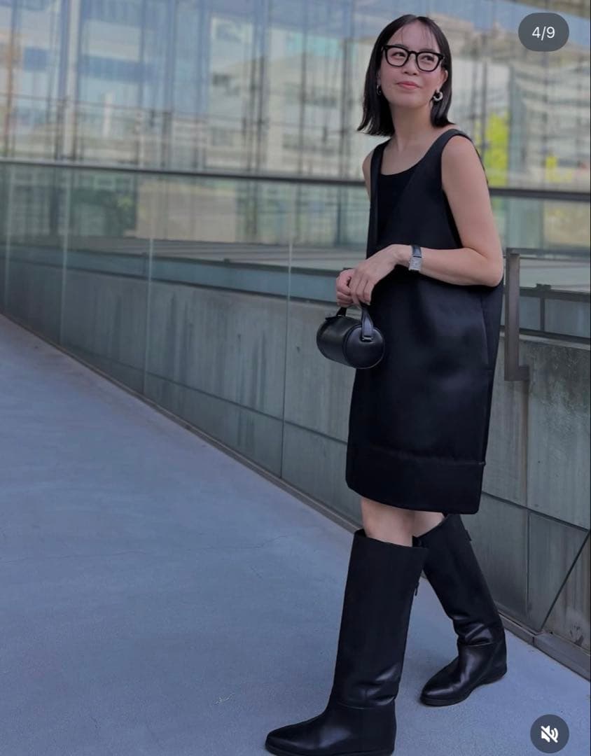 ワンピース eLLa. satin twill jumper skirt