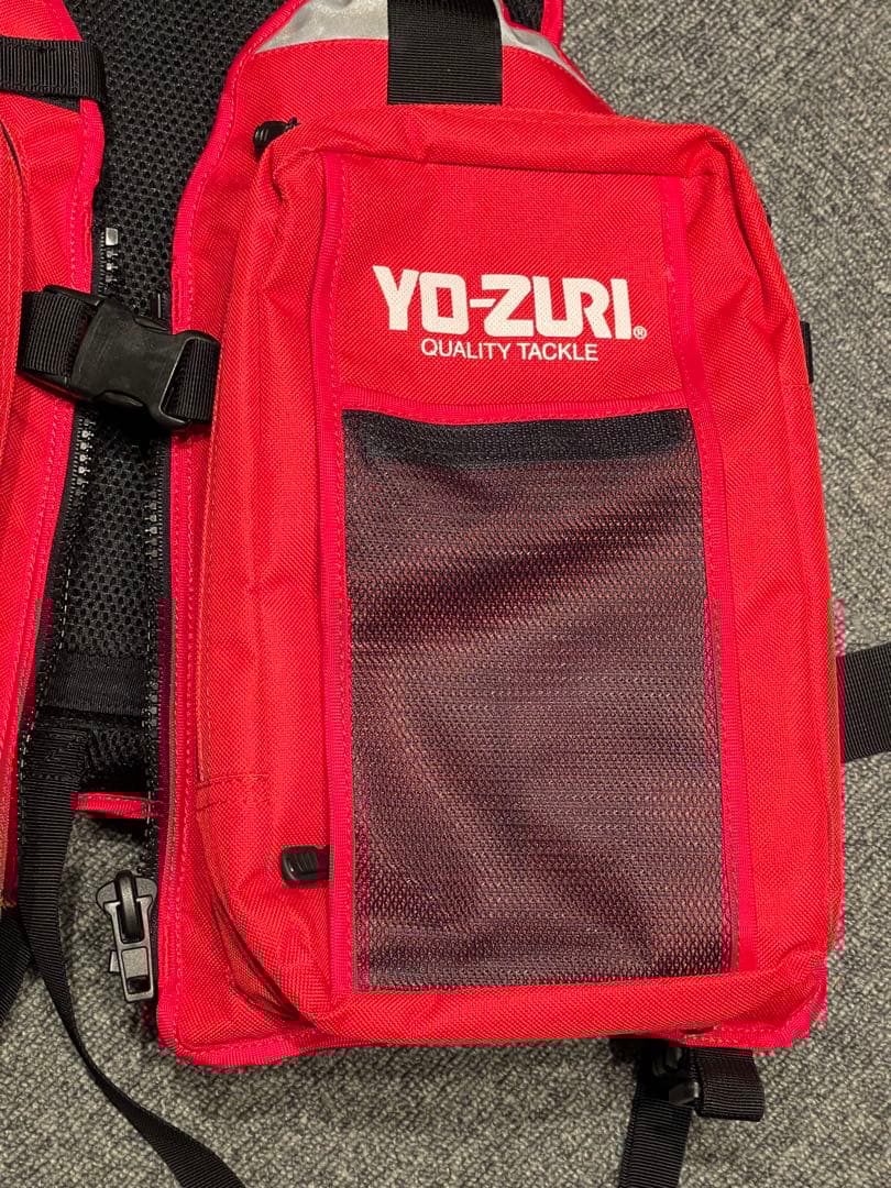 YO-ZURI フィッシングベスト レッド