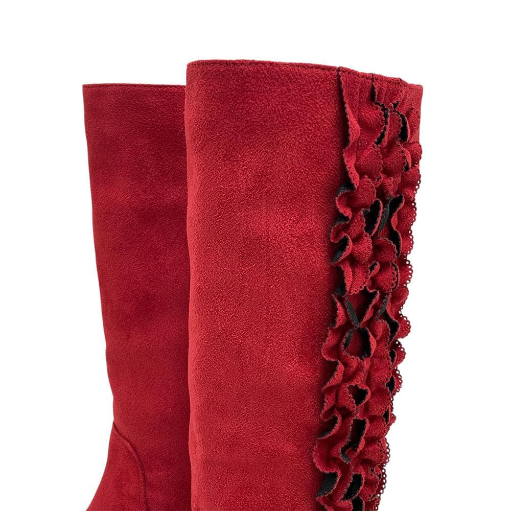 未使用 PINK HOUSE ピンクハウス ロングブーツ フリル フェイクレザー