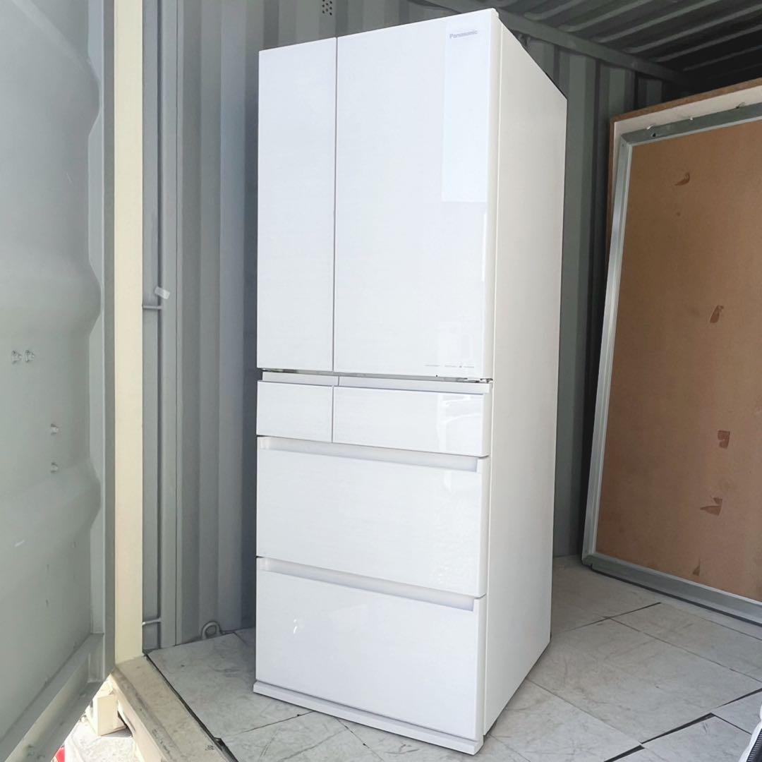 取付無料！パナソニックパーシャル搭載ガラスホワイト600L大容量冷蔵庫！洗濯機