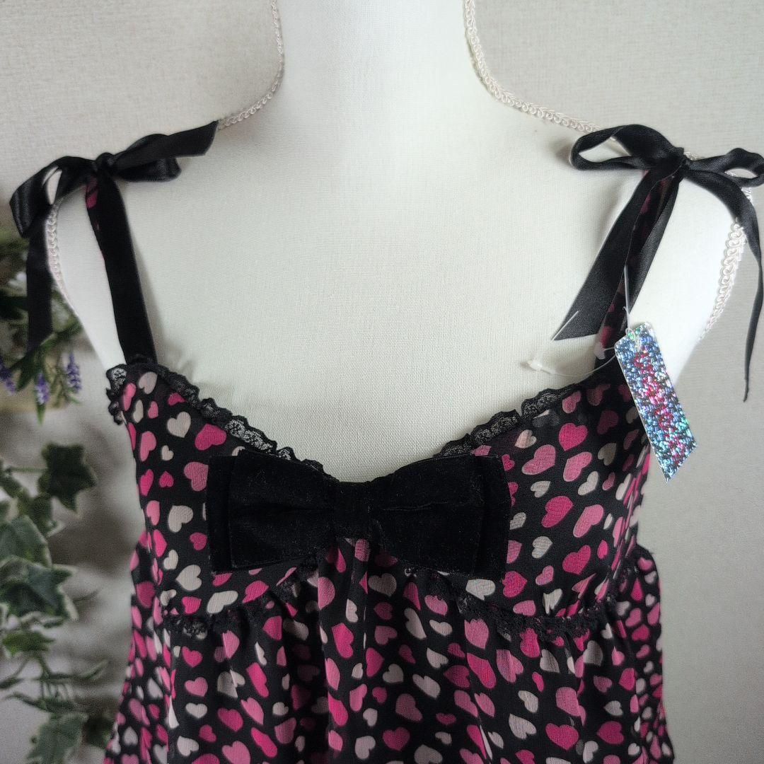 最安値♡希少 TRALALA トゥララ ハート柄リボン付きキャミソール 姫ギャル