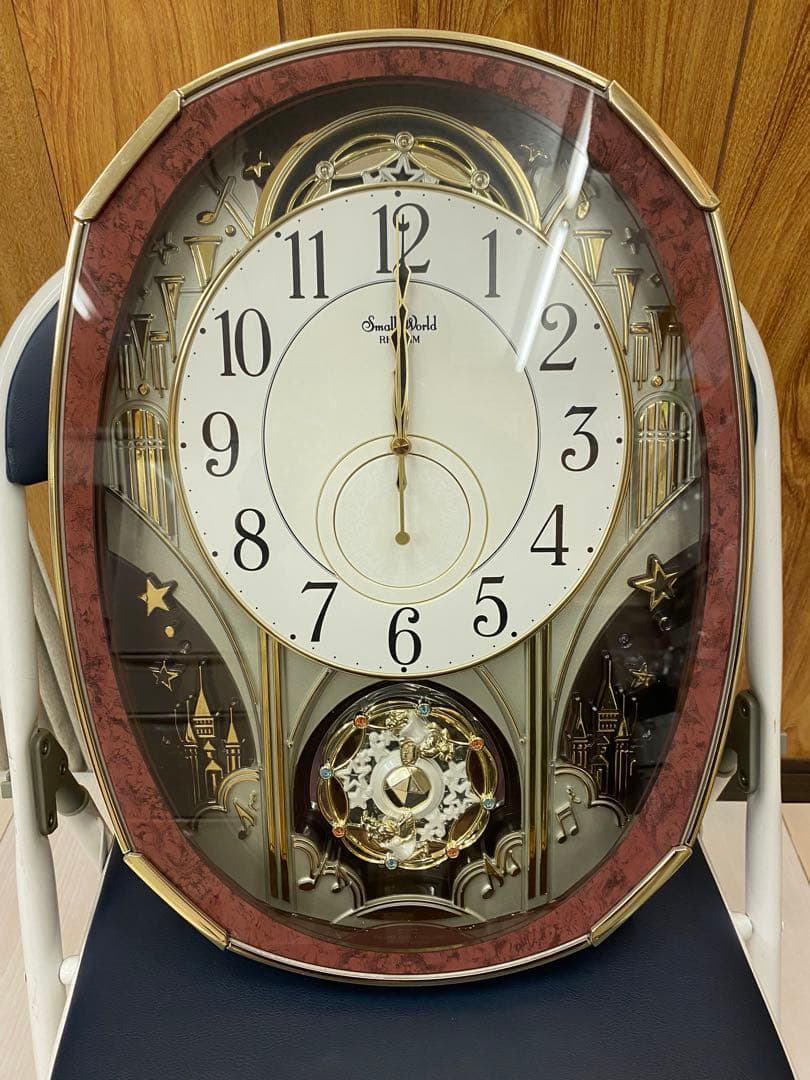 美品RHYTHM SmallWorld 4MN513RH掛け時計メロディ付き