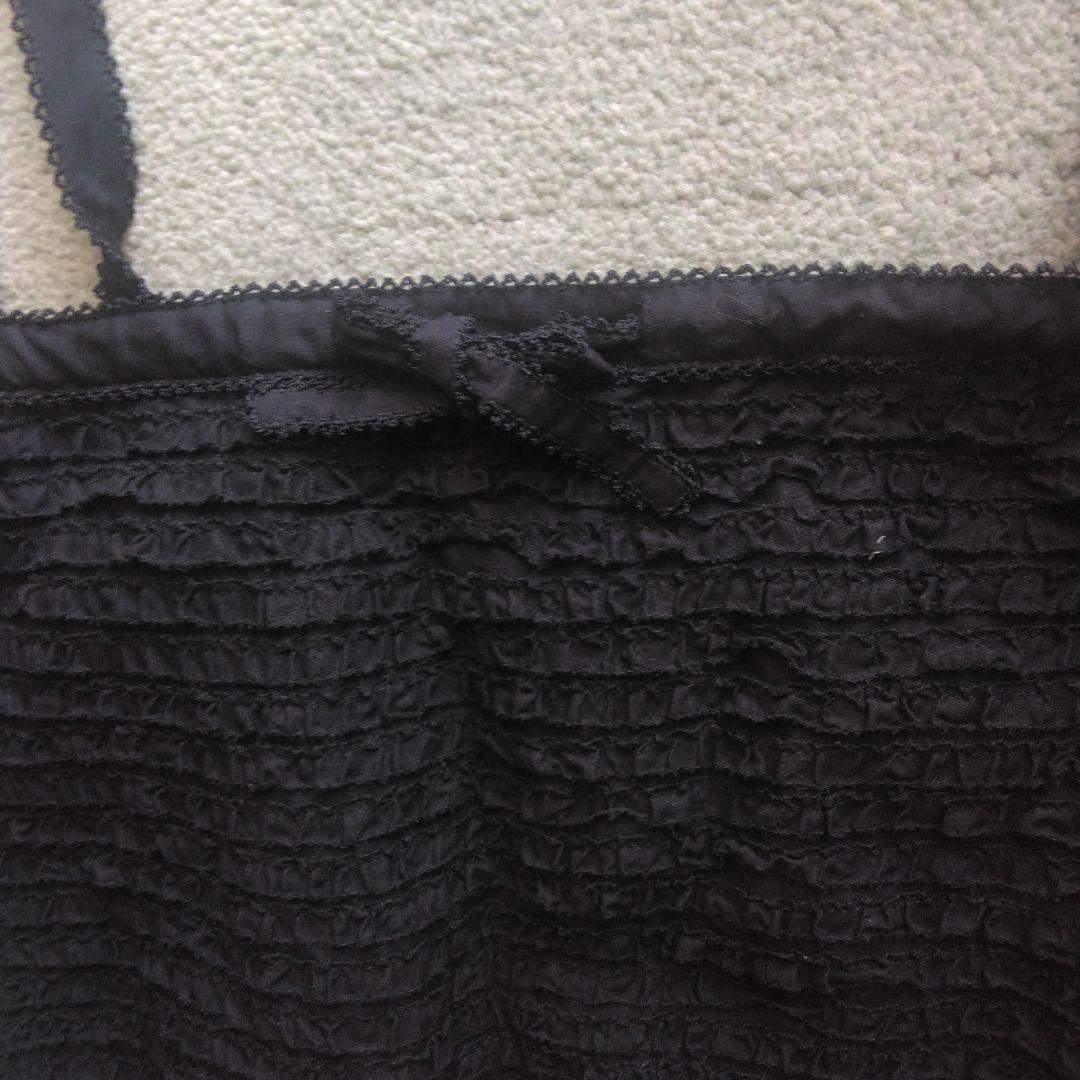 205 ワンダフルワールド　黒総ピコフリルキャミソール スカラップエッジ