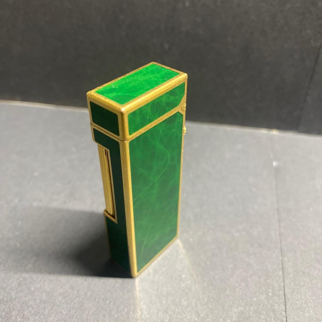 ダンヒル ガスライター グリーンマーブル ゴールド 希少 ヴィンテージ
