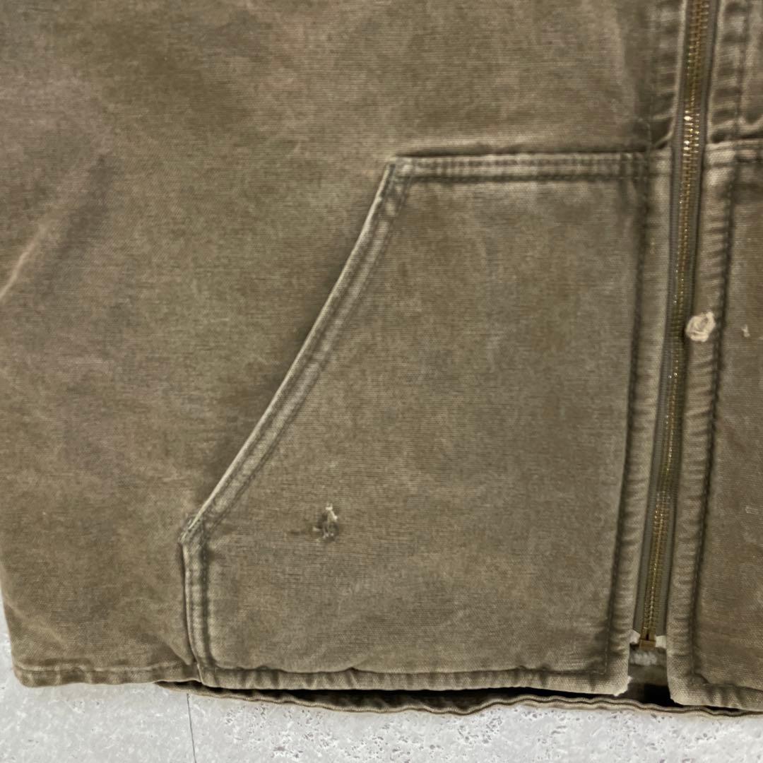 カーハート　ダックベスト　ブラウン系　ビックサイズ　裏ボア　XL