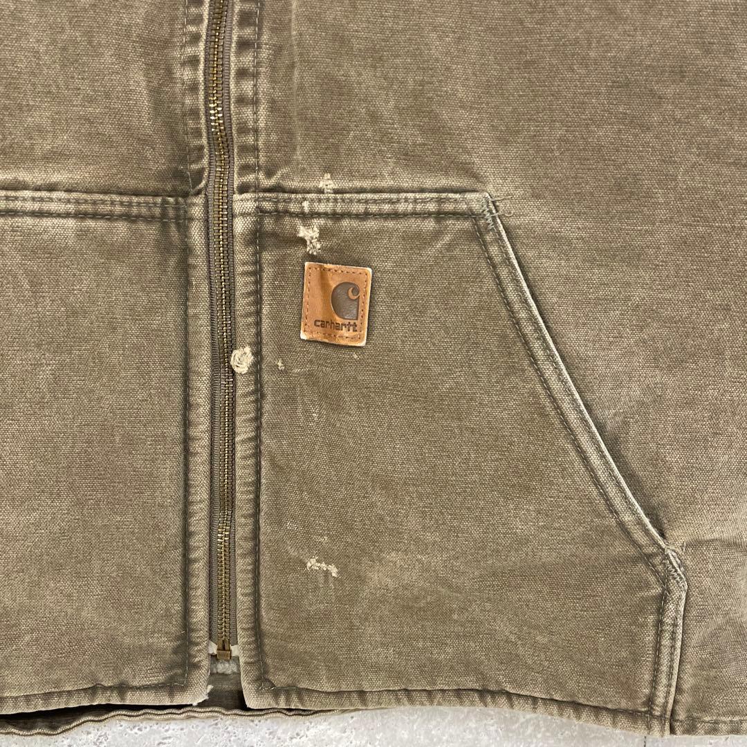 カーハート　ダックベスト　ブラウン系　ビックサイズ　裏ボア　XL