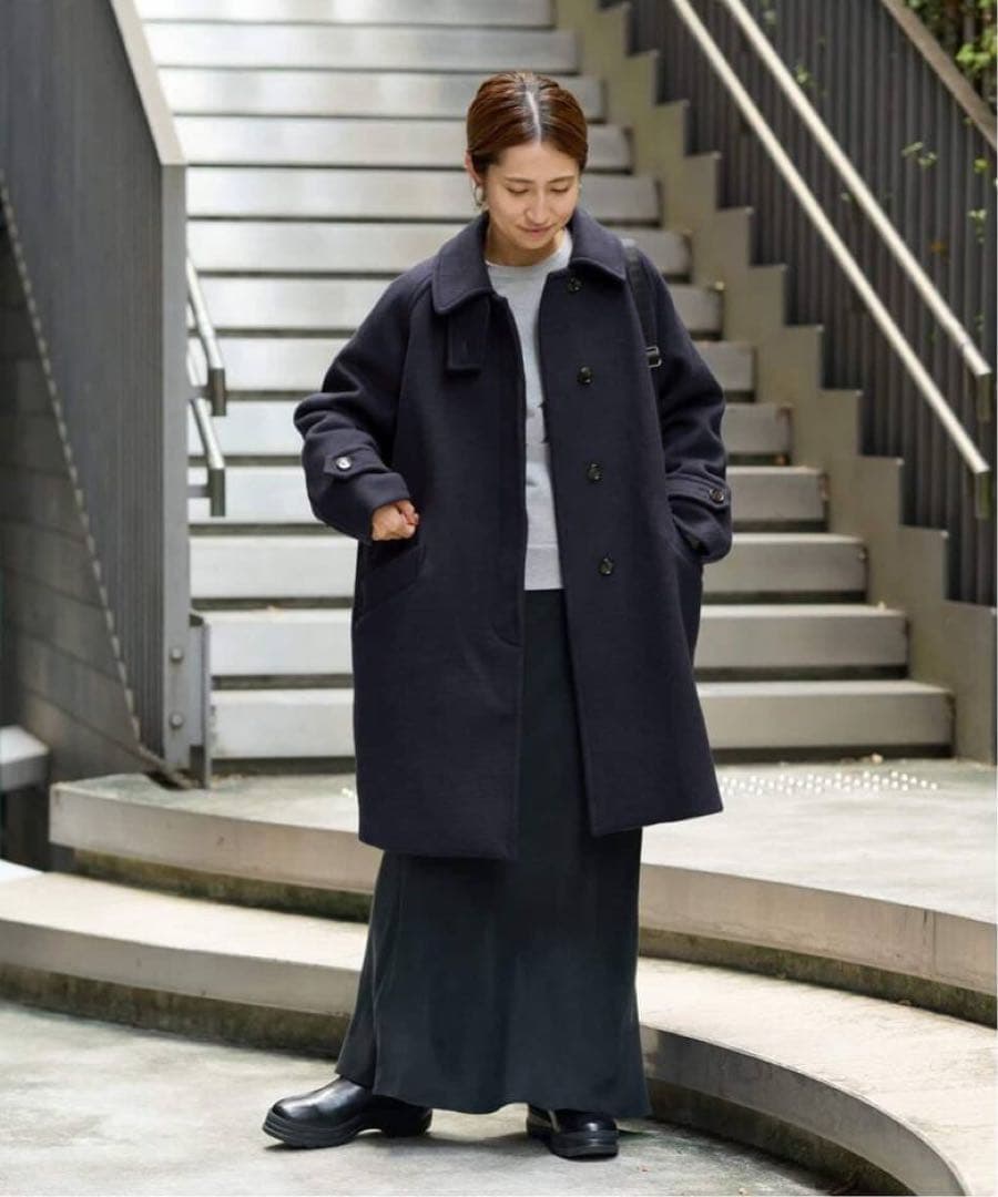 新品タグ付き FRAMeWORK ラムウールMIXシャルムバルカラーコート 38