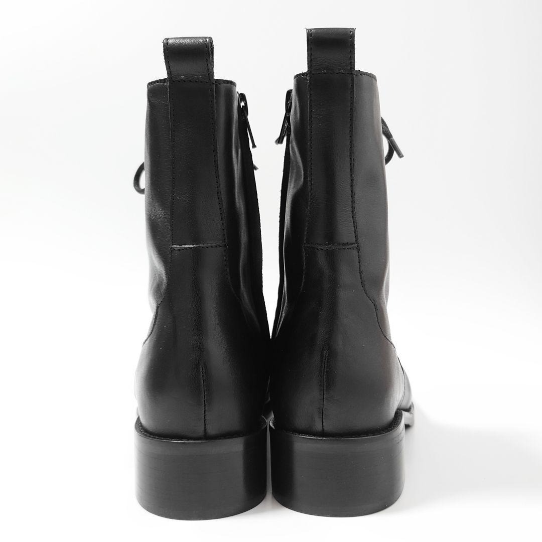 未使用 ファビオルスコーニ ラウンドトゥ レースアップ レザー ブーツ イエナ