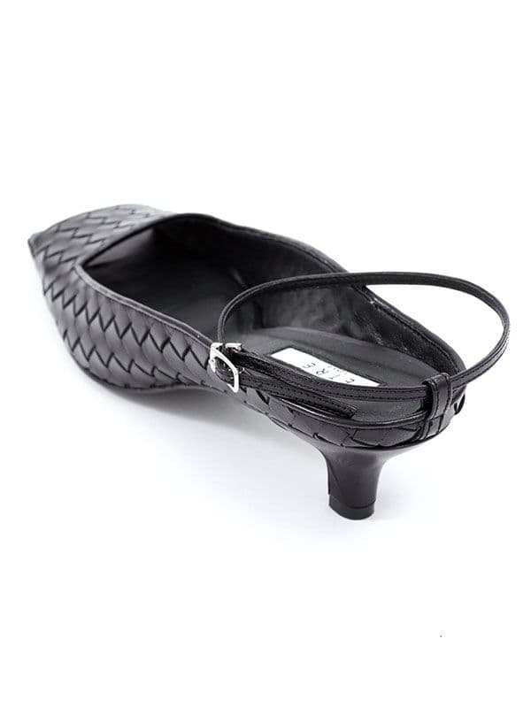 ETRE TOKYO ナローストラップレザーメッシュミュール