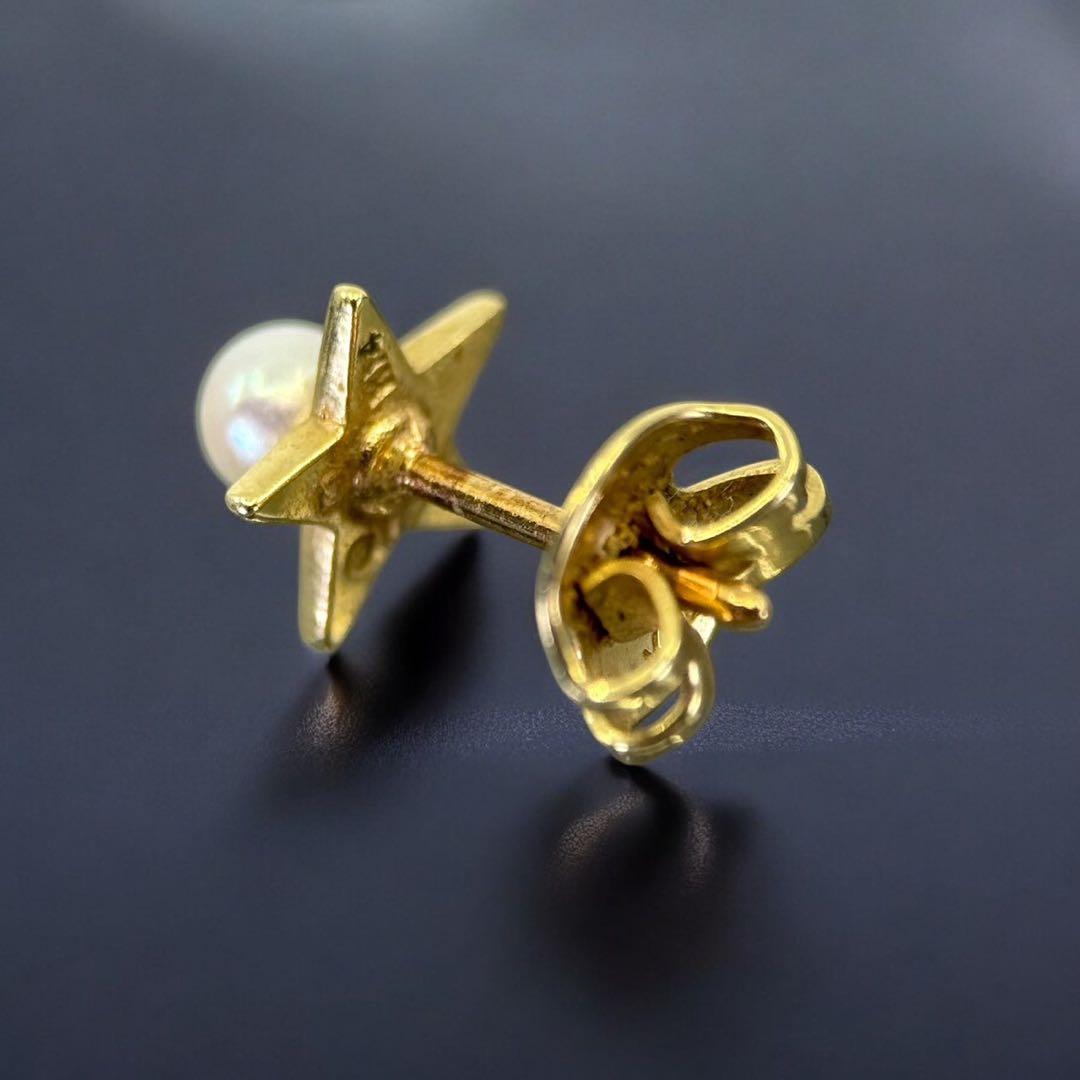 【極上】ミキモト　K14 ピアス　アコヤ　本真珠　ベビーパール　片耳