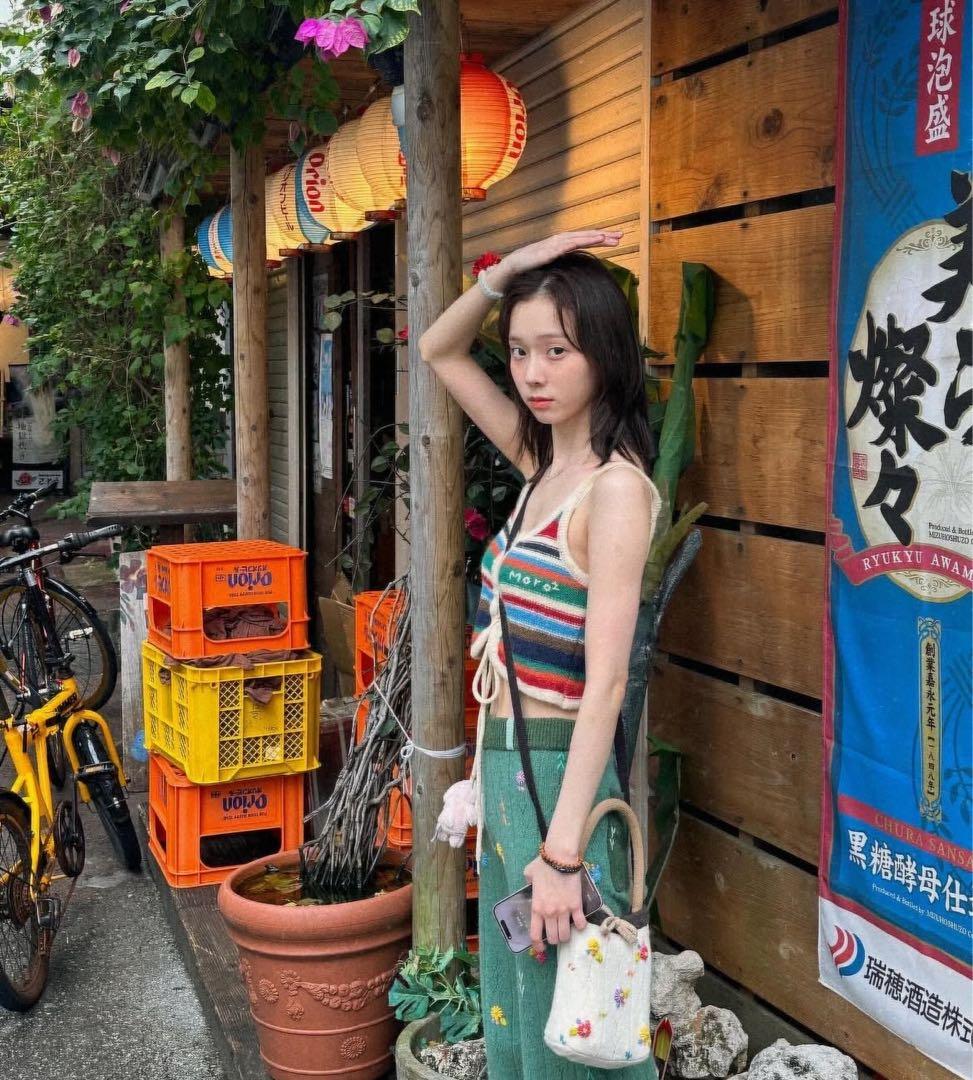 Moromoro2 ニット color knited string vest