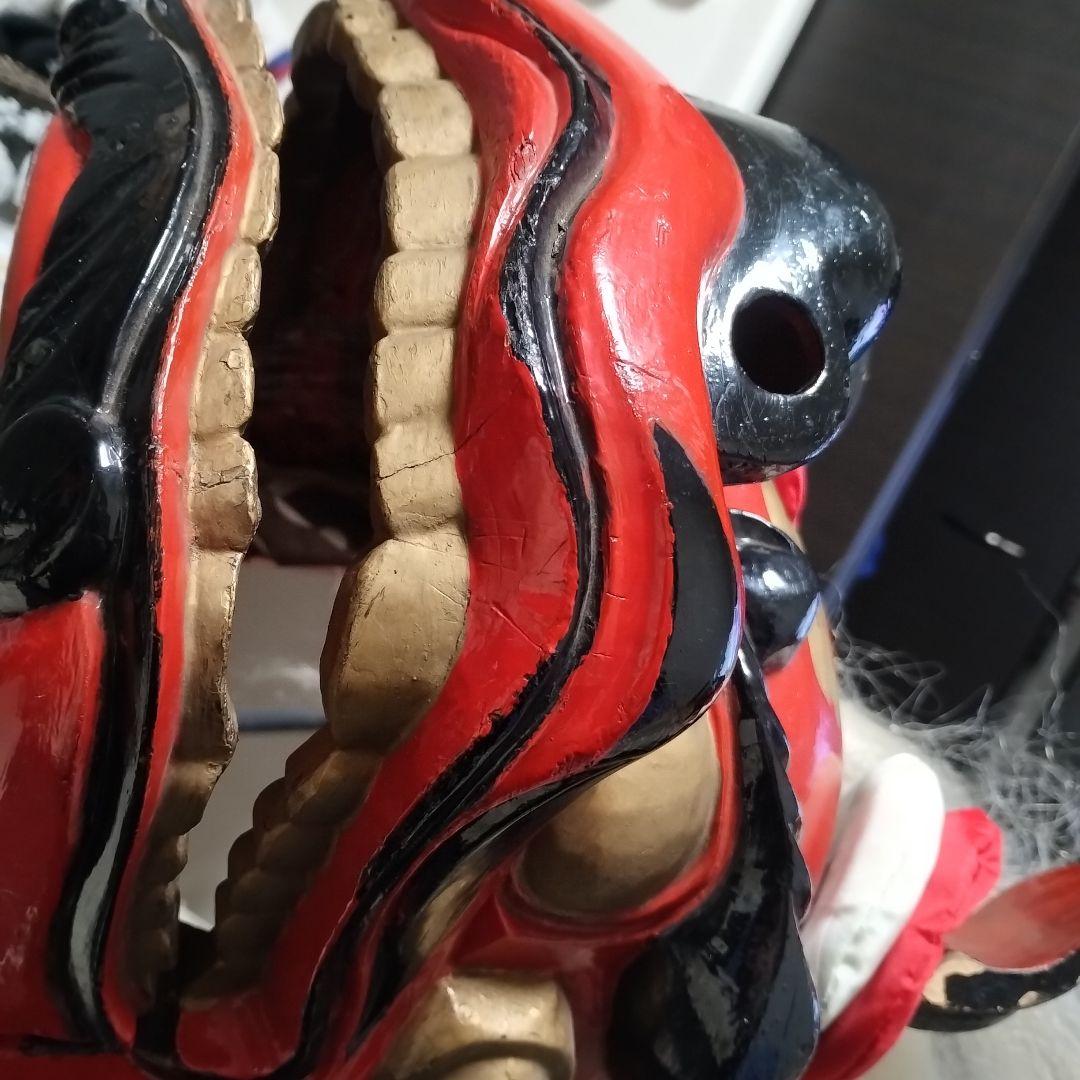 本物　常陸国　木製獅子頭　ビンテージ