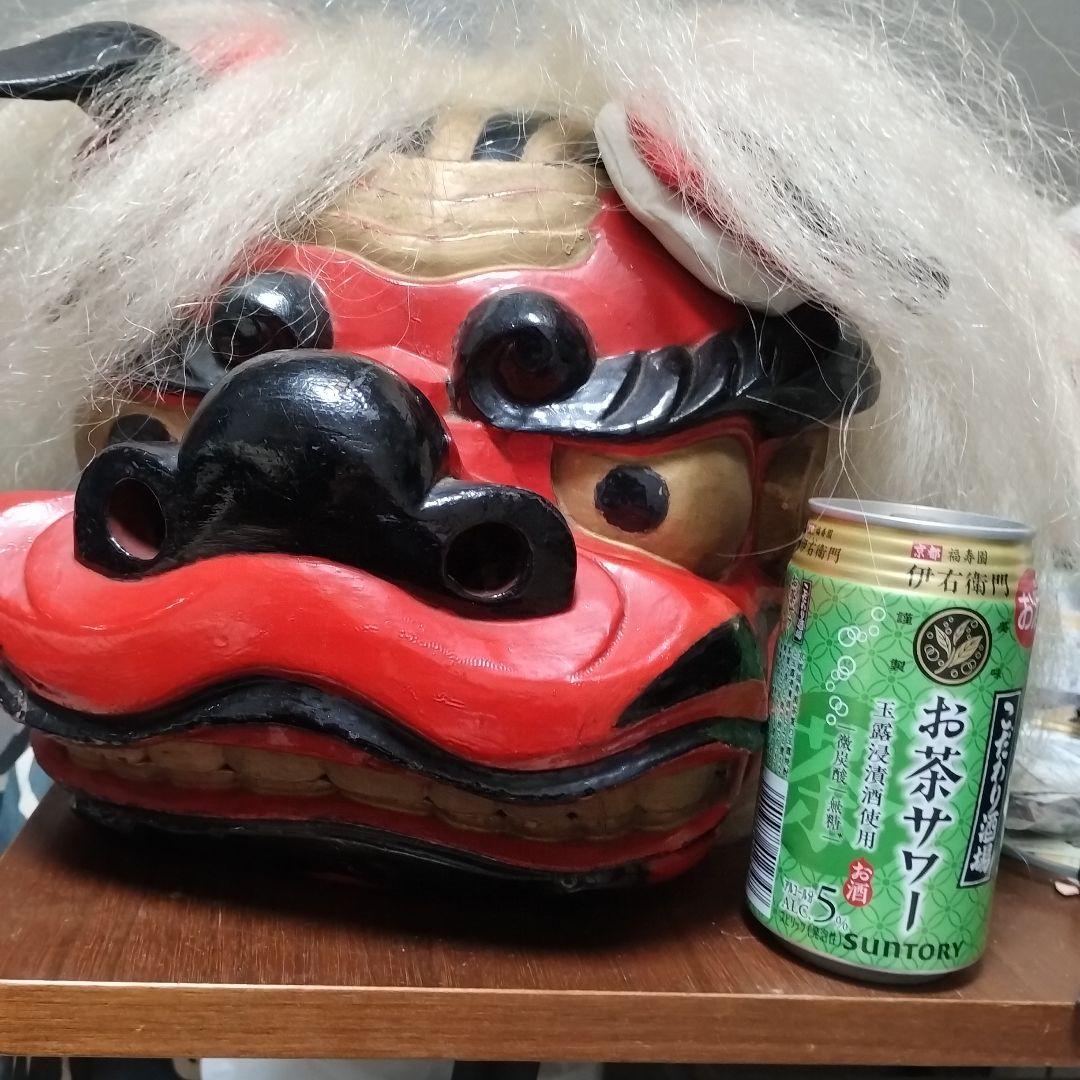 本物　常陸国　木製獅子頭　ビンテージ