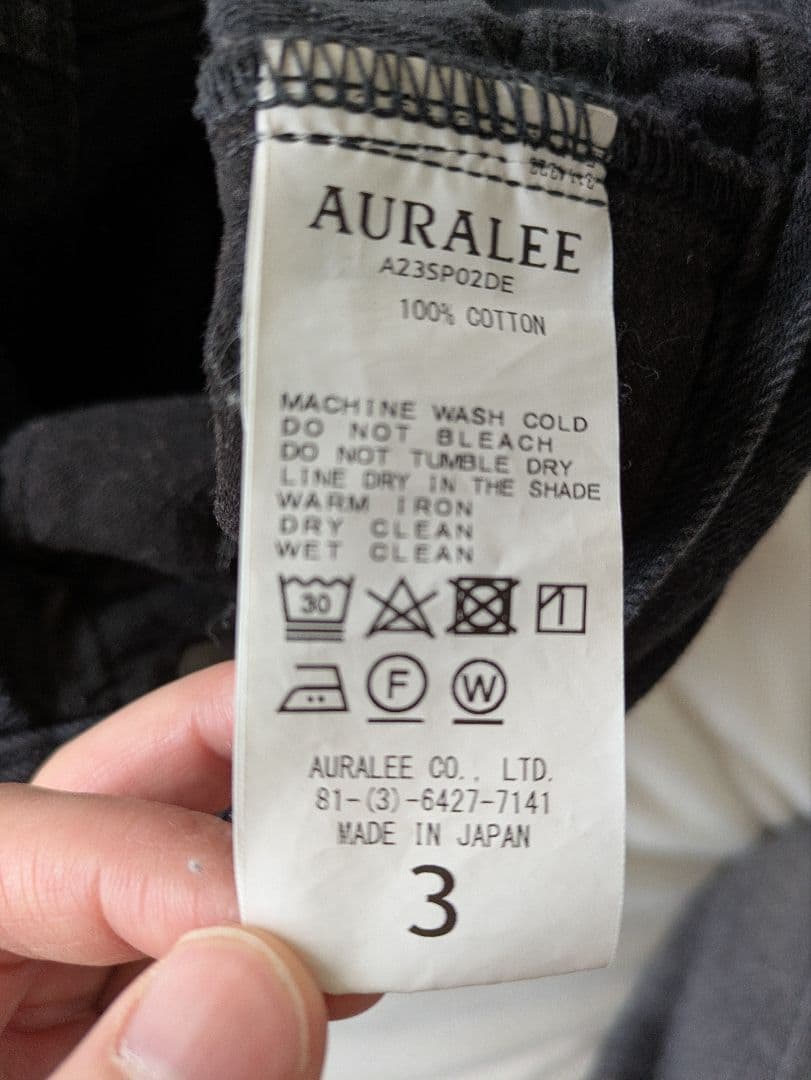 SELVEDGE FADED LIGHT DENIM/ BLACK サイズ3