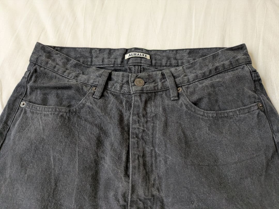 SELVEDGE FADED LIGHT DENIM/ BLACK サイズ3