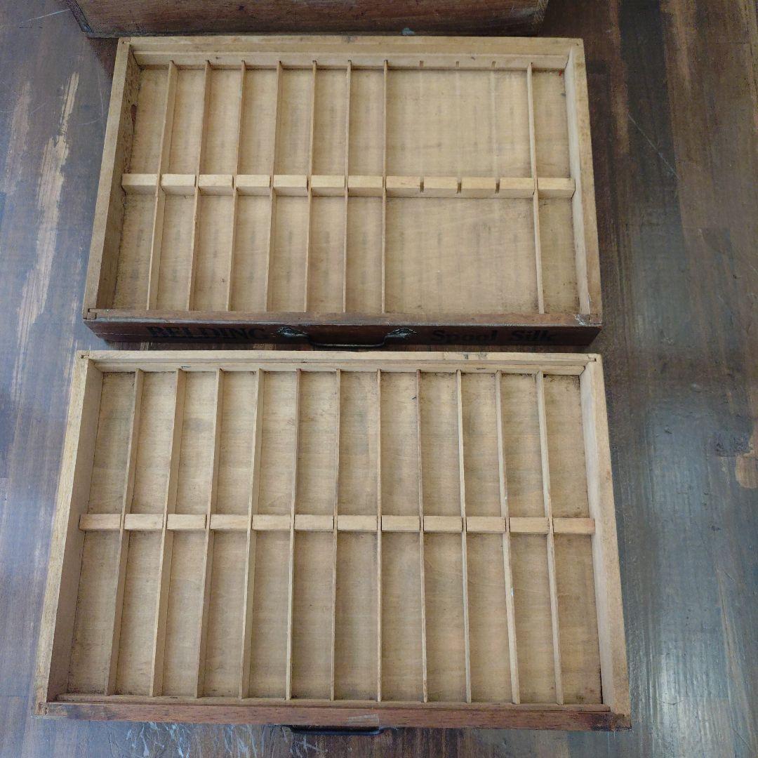 アンティーク スプールキャビネット 糸ケース ソーイング 什器 引き出し