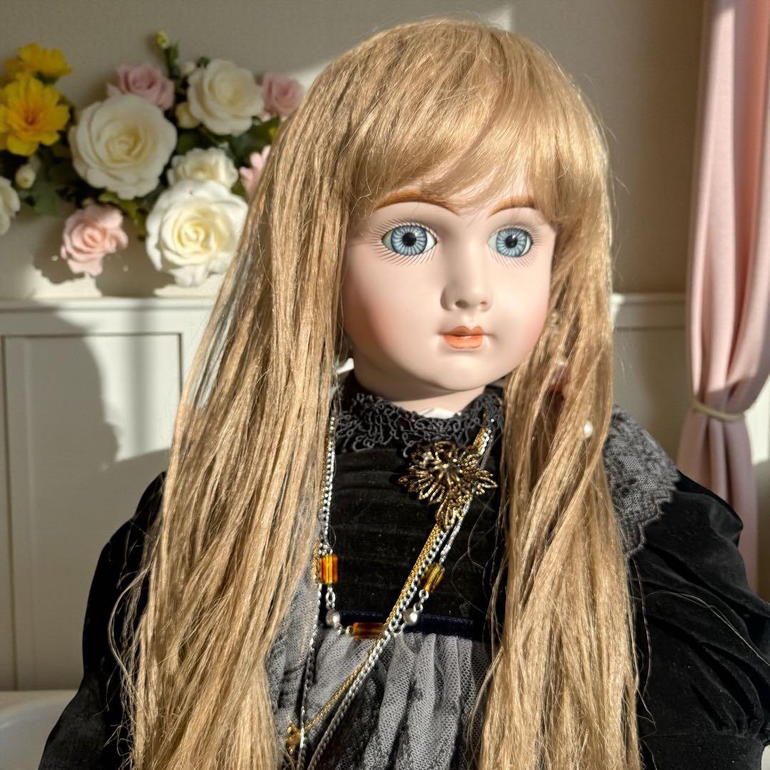 ビスクドール アーテー AT リプロ ブラック ベルベット ロングドレス ボネ