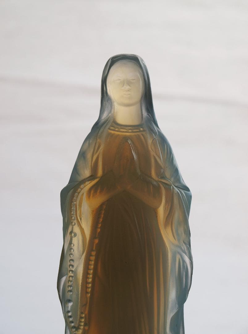美しいオパールガラス ルルドの聖母像 フレンチ・アール・デコ 工藝/K073