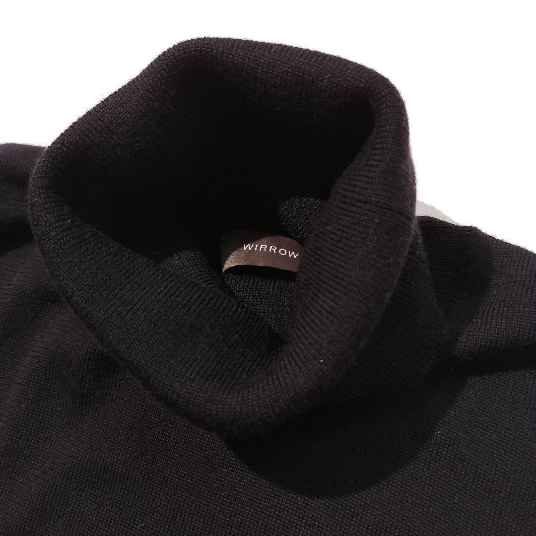 WIRROW ウィロー ウール タートルネック ニット プルオーバー ブラック