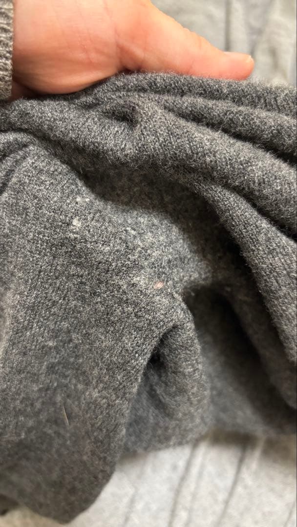 マルジェラ　グレー　クルーネック 長袖ニットセーター