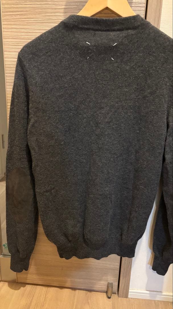 マルジェラ　グレー　クルーネック 長袖ニットセーター