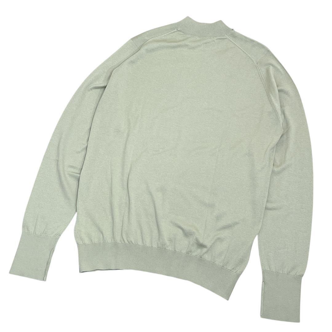 ジョンスメドレー モックネック ニットセーター L 薄緑 海島綿 タートルネック