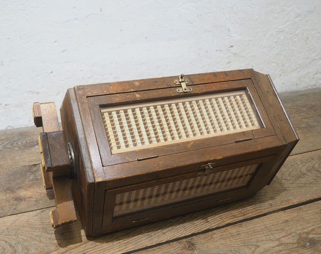 1336 回転式　レトロなハンコケース　判子　ガラスケース　レトロ　アンティーク