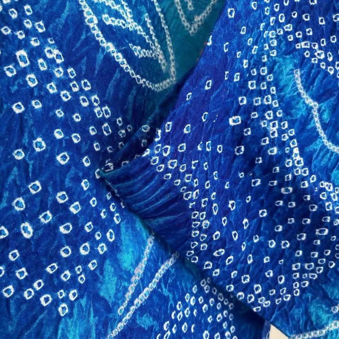 有松絞り・有松鳴海絞り　浴衣　ロイヤルブルー　身丈155cm No.5-190