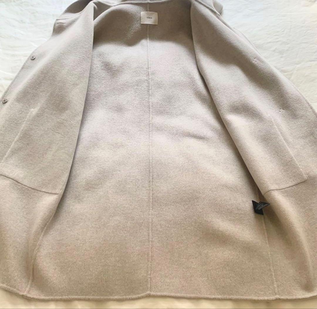 IENA フード付きベージュロングコート