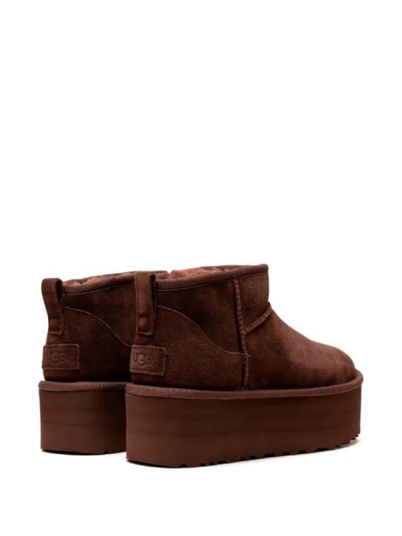 【新品未使用】UGG ムートンブーツ　ウルトラミニ 厚底　23　バーントシダー