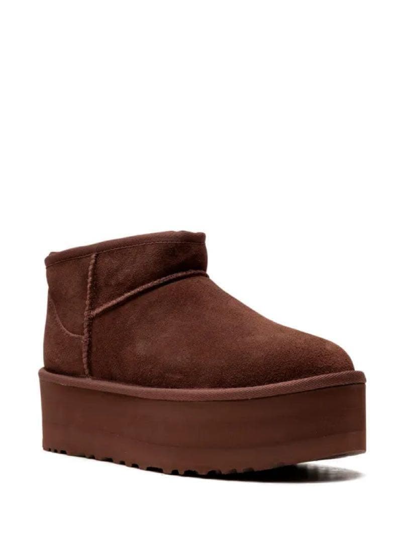 【新品未使用】UGG ムートンブーツ　ウルトラミニ 厚底　23　バーントシダー