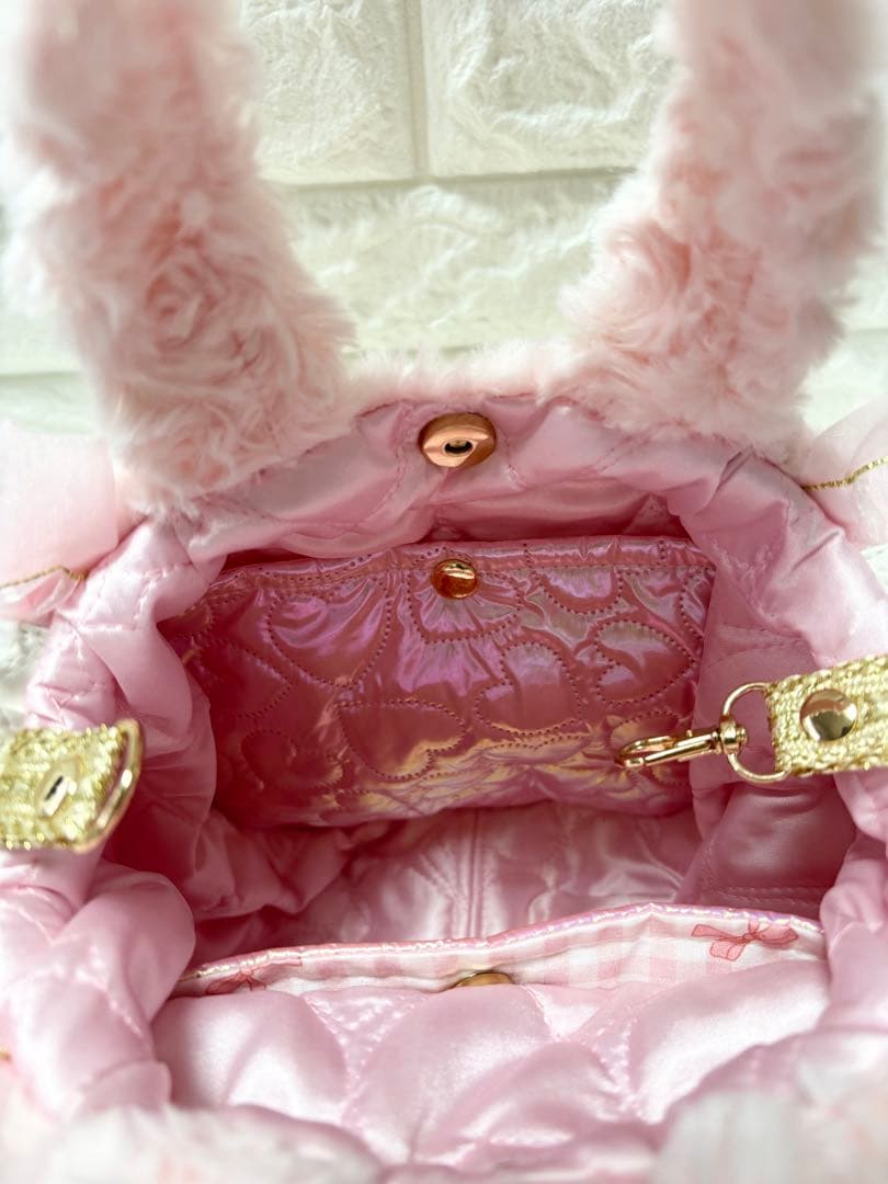そ*2様 コヤンイサムチョン　ハンドメイド　ファーフリルバッグ　ピンク　ルミちゃ
