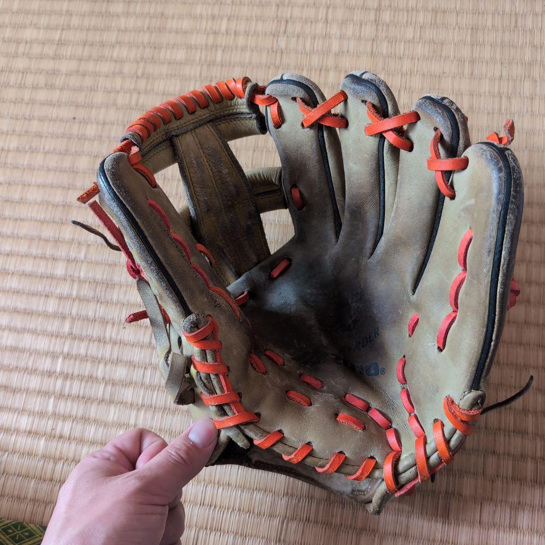 ミズノプロオーダー ビッグM 軟式野球グローブ イエロー 内野手用